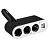 Разветвитель прикуривателя3 гнезда+USB SKYWAY черн., предохран. 5А, USB500мА